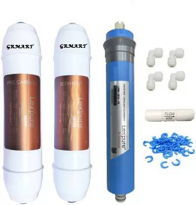 GRMART Sediment and Carbon Filter Cartridges with 100 GPD membrane Solid Filter Cartridge