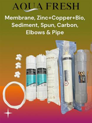 Aquafresh by AQUAFRESH REPLACEMENT MEMBRANE & ZINC & ALL FILTERS KIT FOR RO WATER PURIFIER 2000 TDS Solid Filter Cartridge