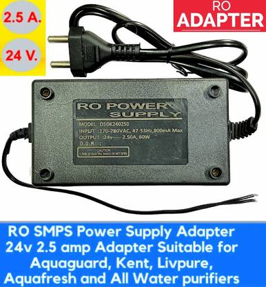 BALRAMA RO Water Purifier Adaptor 24/36v AC to DC Transformer Adapter DC Output Power Supply for RO UV UF Mineral Water Purifiers Filter Service Adaptor Transformer Based Dual Power Supply AC to DC 24 Volt and 36 Volt Solid Filter Cartridge