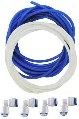 PPSACCESSORIES RO Water Purifier Virgin Pipe 5 Meter White, 5 Meter Blue Pipe , 4 Pcs Push fit Solid Filter Cartridge
