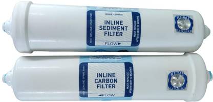 KENT Ro Spares: Inline Sediment Filter 10 inch & Pre Carbon Filter Set 8 inch Solid Filter Cartridge