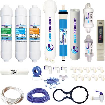 AQUA PRODUCT Full RO Service kit of membrane & filter tds meter for all types of ro models)(1 Year Full service kit)(Ro purifier filter service kit with RO pump 100GPD & adapter) (ro membrane) (Ro Service Inline Filter set) (ro kit) (One year full ro service kit )( Complete RO Service kit ) (complete Ro purifier filter service kit) (RO full Service Kit ) (Full Service one year kit vontron membrane) (Full Service Kit With 02 Inline) (Complete 80 GPD RO Water Purifier Service Kit) ( ONE Year complete service kit )(RO Water Purifier Service kit )(Water Purifier Maintenance Service Kit )( RO Replacement Service kit)( ro water filter kit)(Universal Ro Service Kit and Combo) (ro filter)(ro membrane) (FULL SERVICE ONE YEAR RO+UV FILTER RO KIT WITH 80GPD MEMBRANE) (1 Year RO service Kit with Inline set carbon and sediment) (Membrane Housing Membrane RO Replacement Service kit )(ro filter kit with membrane)(ro filter kit with all accerioes) (replacement ro kit) RO Service kit vontron membrane Solid Filter Cartridge