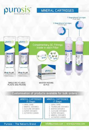 Purosis by purosis mineral cartridge (Good Quality Inline) Solid Filter Cartridge
