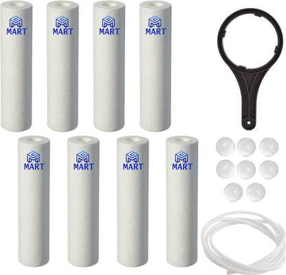 MG MART 8PP Spun Filter + 1Spanner + 8Antiscalant Balls + 2m 1/4" Food Grade Water Pipe Solid Filter Cartridge