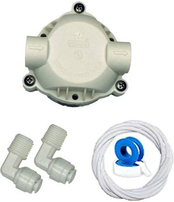 RVAQUAFRESH Booster Pump Head for RO Water Purifier,1 Pcs (White) with 2 Meter Pipe Solid Filter Cartridge