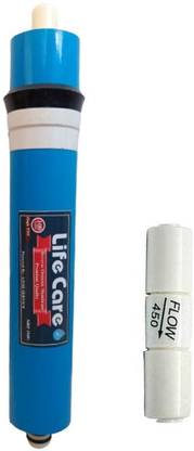 Lifecare 100 GPD High Flow Original RO Membrane Element with Flow Rejector Solid Filter Cartridge