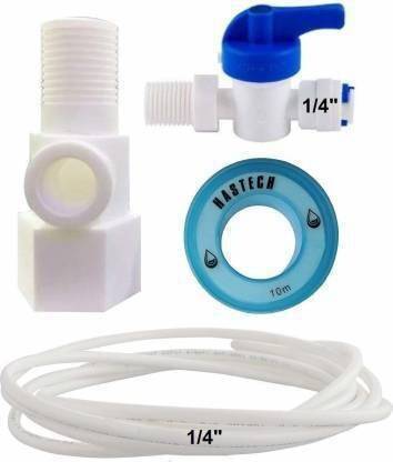 Nector Water RO Water Purifier Inlet Valve/Connector Push Fit Connection, Teflon Tape with Pipe For RO/UV/UF/TDS Water Filter Purifier DV Set Solid Filter Cartridge Solid Filter Cartridge