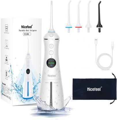 Nicefeel Portable Flosser Cordless Rechargeable Dental Cleaner Irrigator, 0.6mm Fine Water Flosser