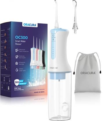 ORACURA OC300 LITE Smart Pro | Micro-Bubble Technology | 300ml Tank,2 Nozzle Tips (Blue) Water Flosser