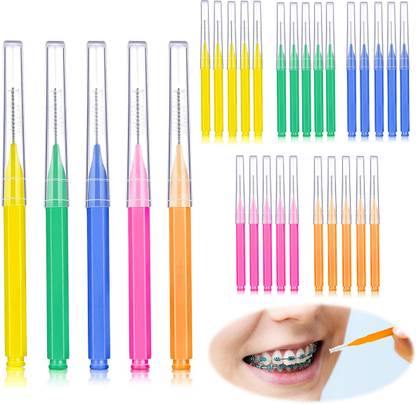 HANNEA 30pcs/Set Interdental Brushes, Interdental Brush Angle, Angled Dental Brush Water Flosser