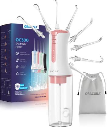 ORACURA OC300 Dental Smart Pro | Micro-Bubble Technology | 300ml WaterTank (Peach) Water Flosser