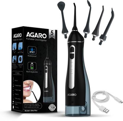 AGARO Ultra Plus Oral Irrigator, Portable, IPX7 Waterproof, Flossing at Home & Travel Water Flosser