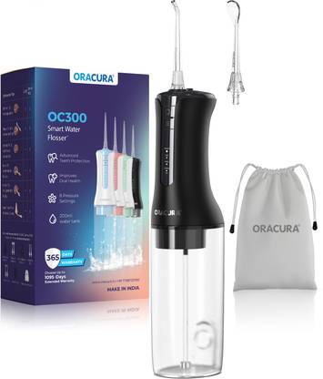 ORACURA OC300 LITE Smart Pro | Micro-Bubble Technology | 300ml Tank (Black) Water Flosser