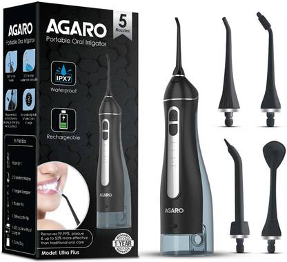 AGARO Ultra Plus Oral Irrigator, Portable, IPX7 Waterproof, Flossing at Home & Travel Water Flosser  (Cordless)