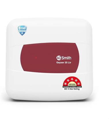 AO Smith HSE-SHS-025 25 L Storage Water Geyser | 5 Star BEE Energy Rating | With 2X Corrosion Resistant Blue Diamond Glass Tank