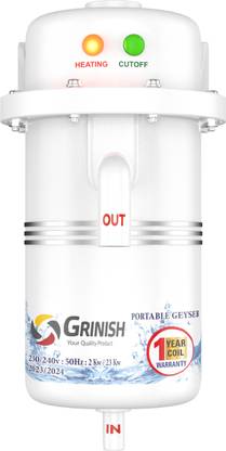 GRINISH 1 LTR INSTANT WATER HEATER WITH SHOCK PROOF BODY , INSTALLATION KIT 1 L Instant Water Geyser