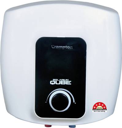 Crompton ASWH-2415 (Solarium Qube) 15 L Storage Water Geyser | 5 Star BEE Energy Rating | Capillary Thermostat, Automatic Thermal cut-out | Auto Restart, Fast Heating