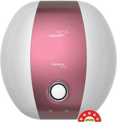 V-Guard 25 L Storage Water Geyser with Flexi Pipe (Pebble Shine Plus 25 Litre with Safe Shock Module, 5 Star, White-Grape Frost)