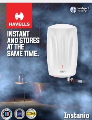 HAVELLS 5 L Storage Water Geyser (INSTANIO 5L STORAGE ELECTRIC WATER HEATER, White)