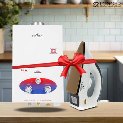 Longer Combo Dry Iron + Energy Efficiency, Safety Features, Installation Flexibility 6 L Gas Water Geyser