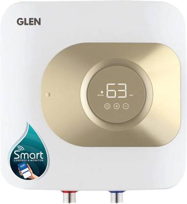 Glen 15 L Storage Water Geyser (Smart WiFi Enabled, Digital Control 2000W (7055), White, Golden)