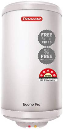 Racold Buono Pro 10V 2KW WH 10 L Storage Water Geyser | 5 Star BEE Energy Rating | with Flexi Pipe and Free Installation