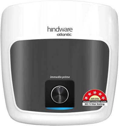 Hindware Smart Appliances Immedio Prime 25 L Storage Water Geyser | 5 Star BEE Energy Rating | Glassline Tanked
