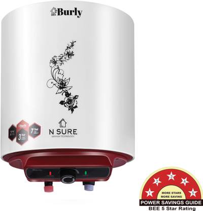 BHABURLY 25 L Storage Water Geyser (NSURE 25 Litre Burly Water Heater, White)