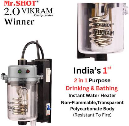Mr.SHOT 2.O Vikram Winner - Transparent Model 1 L Instant Water Geyser