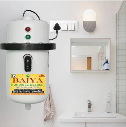Bajya 1 L Instant Water Geyser (1 L Instant Portable Water Geyser||Instant Hot Water Portable Geyser Is Compact||Light Weight ||Shock Proof||Rust Proof||Can Be Used In Bathroom||Kitchen||Beauty Parlor||Hand-wash||Factory||Hospitals||Health Club etc., Multicolor) 1 L Instant Water Geyser
