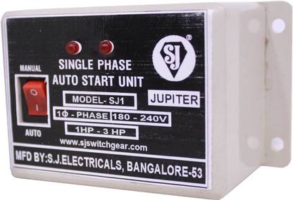 S J SINGLE PHASE AUTO START UNIT 1PHASE, 180-240V, 1-3HP Water Pump Starter
