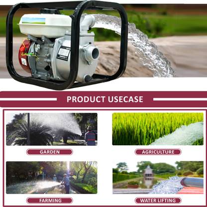 Kisan Gold Portable 3 Inch Petrol Water Pump Used For Agriculture with 4 Stroke Engine Centrifugal Water Pump