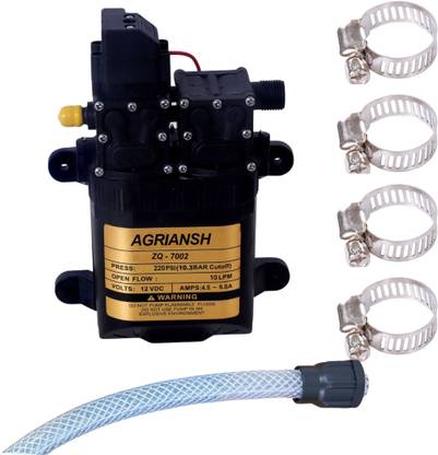 ANSH EXIM ANSH 12V DC Double Motor Water Pump I Battery Sprayer Double Motor I Auto Cutoff Double Head High Pressure 12V DC Battery Operated 220 PSI PUMP I 20 Litre Knapsack Battery Sprayer Pump Double Motor I Double Motor With Clamp Diaphragm Water Pump