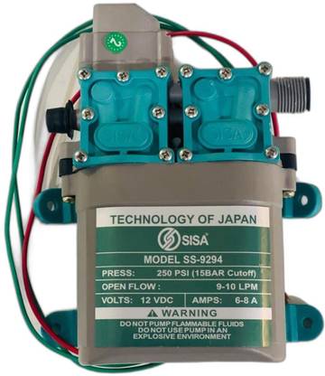 Sisa High Pressure 12V DC Water Pump | 250 PSI Double Motor Diaphragm Water Pump