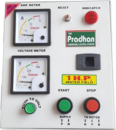 PRADHAAN 1 HP Single Phase Water Field Heavy Duty Submersible Pump Motor Starter Panel Submersible Water Pump