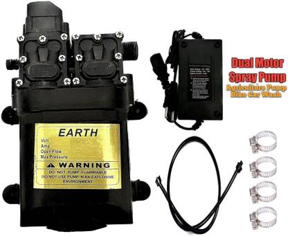 Divinext 7.5 LPM / 12v DC Battery Sprayer Motor Pump Double-core Self Priming Double Head for Backpack Knapsack Agriculture Battery Operated Power Sprayer, Garden Spare Part, Garden Sprinklers, Fish Tank, Car Washer, AC Service, Shower, Water Taps, Boats, Caravan Self Priming Electric Diaphragm with Pressure Adjustment DC Water Pump Diaphragm Water Pump