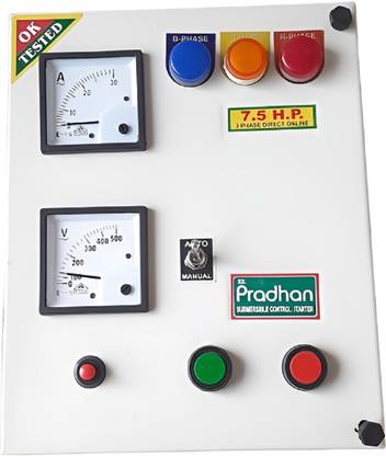 PRADHAAN 3Phase Auto-Manual Direct-on-line Delta 7.5HP 13-21A Motor Starter Panel 415VAC Centrifugal Water Pump