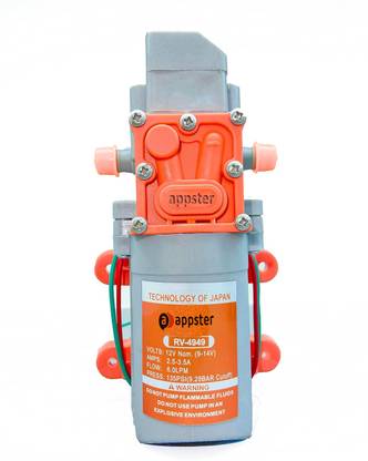 Appster High Pressure 120PSI 12V DC Electric Battery Operated Sprayer Water Pumps Motor Diaphragm Water Pump