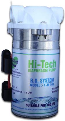 HI-TECH RO Booster Pump EM-100 GPD - 24 V For Dolphin , Kent , Aquaguard, Whirlpool , Aquafresh , Aquagrand & Undersink RO Diaphragm Water Pump