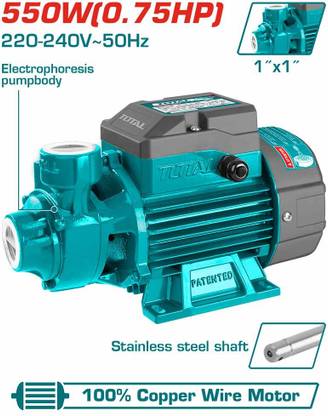 TOTAL Peripheral Pump 550W, 0.75HP, 50L/Min, Copper Wire Motor-TWP15506 Centrifugal Water Pump