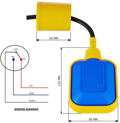 BALRAMA Floaty Cable Float Switch Water Level Sensor with Weight Water Level Controller 220/230/250 Volts IP 67 Float Switch Sensor for Water Level Controller NO/NC Non-magnetic Engineer's Precision Level