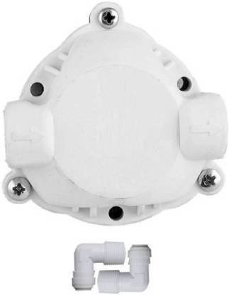 AQUALIQUID RO White Pump Head Motor Cap for RO Water Purifier Replacement for Pressure Booster Pump Motor Suitable for 50/75/100 GPD Pump with Pump Elbows for Stoppage of Water Leakage & to Boost Pump Pressure Diaphragm Water Pump (1 hp) Diaphragm Water Pump