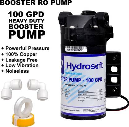 Hydrosoft High Pressure Booster Pump for RO Water Purifier Diaphragm Water Pump