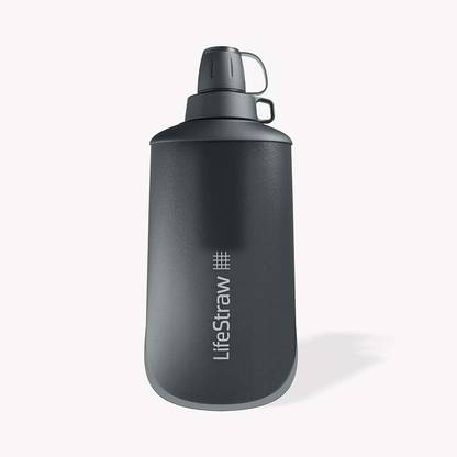 LifeStraw Peak Series Collapsible Squeeze Bottle Water Filter Systeml for Camping,Running 650 ml Bottle