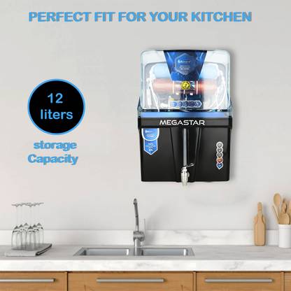 Aquagrand Megastar Half transparent Model Advanced Technolog (Copper 12 L RO + UF + TDS + ALK Water Purifier