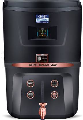 KENT GRAND STAR Water Purifier with Digital Display 9 L RO + UV + UF + TDS Control + UV in Tank Water Purifier Suitable for all - Borewell, Tanker, Municipality Water