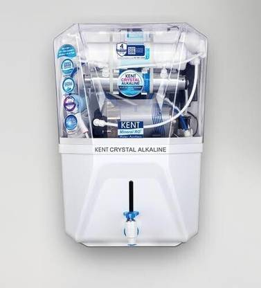 KENT CRYSTAL ALKALINE 11 L RO + UV + UF + TDS Control + Alkaline + UV in Tank Water Purifier