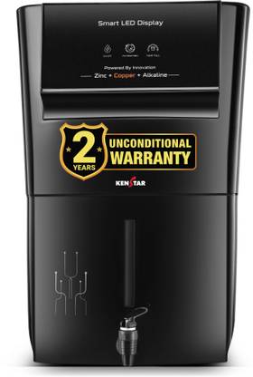 Kenstar Black Pureza. 8 L RO + UF + UV + Copper + Alkaline + Mineralizer Water Purifier Needs no service for 2 years