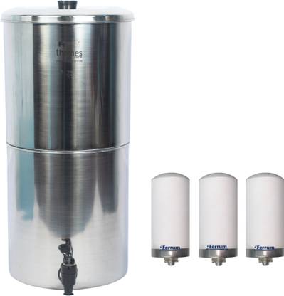 Ferrum ThamesPure 24Litres Stainless Steel Water Filter 24 L Gravity Based Water Purifier