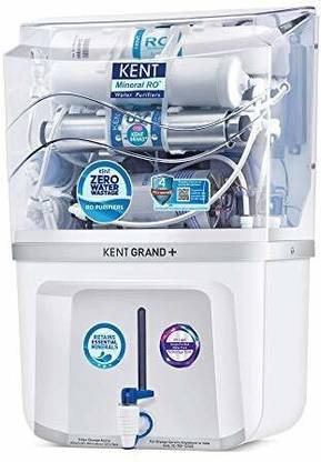 KENT GRAND PLUS ZWW 9 LTR MINERAL RO+UV+UF+TDS CONTROL+ UV LED IN TANK, (WHITE) 20LTR/HR 20 L RO + UV + UF + TDS Control + UV in Tank Water Purifier